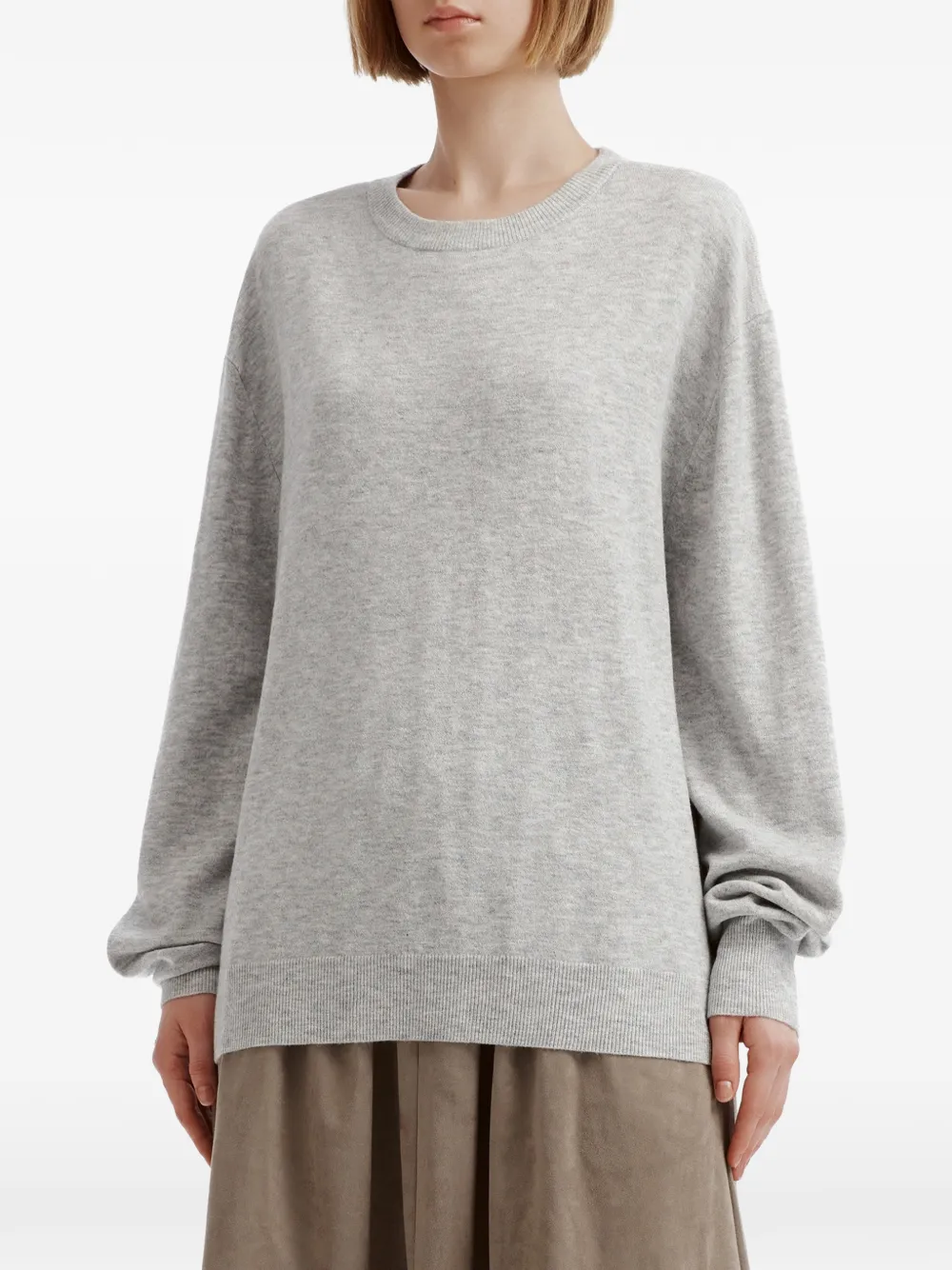 tout a coup scarf-detail crew-neck sweater Grijs