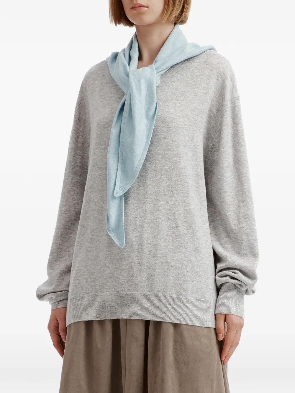 tout a coup scarf-detail crew-neck sweater Grijs