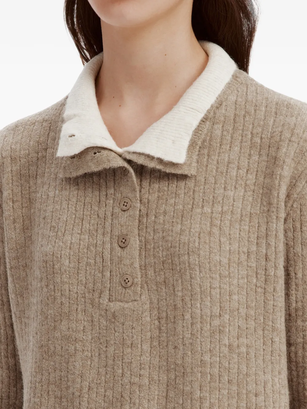 tout a coup ribbed-knit sweater Beige