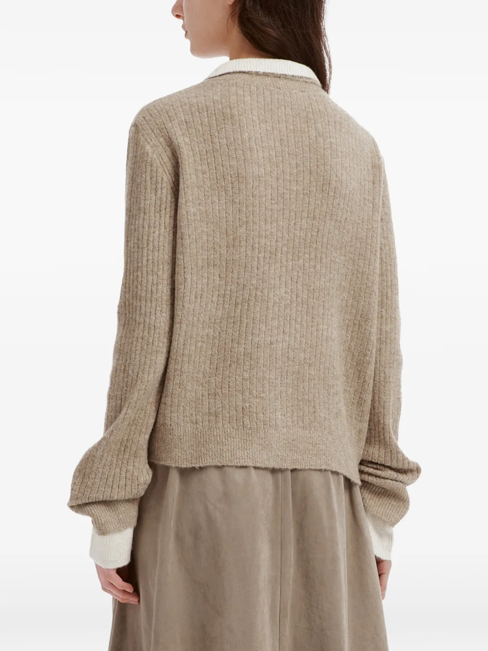 tout a coup ribbed-knit sweater Beige