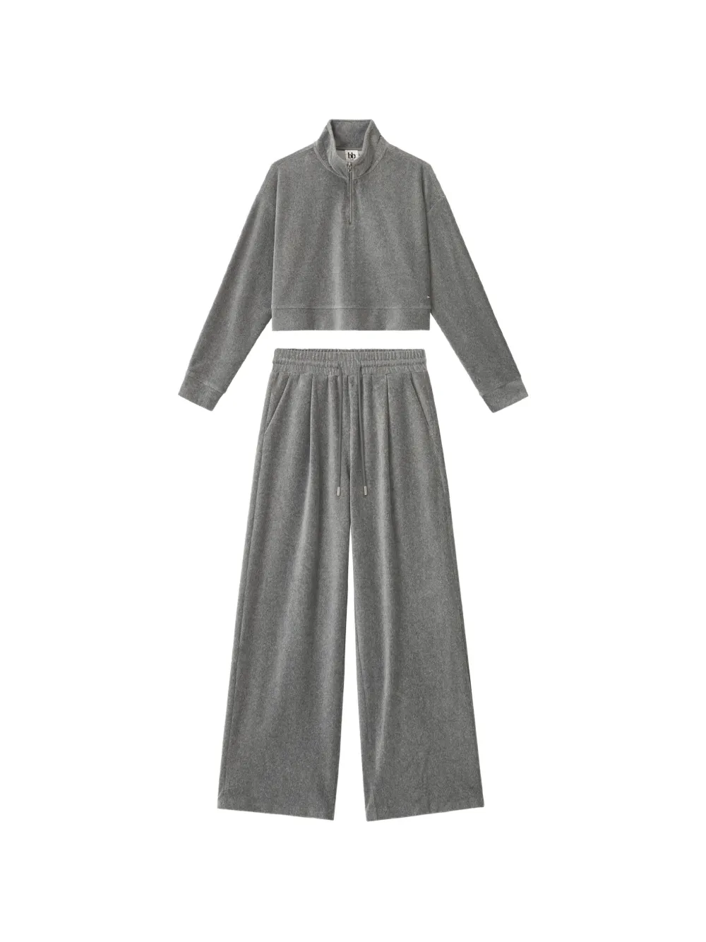 B+ab quarter-zip tracksuit set (set of two) Grijs