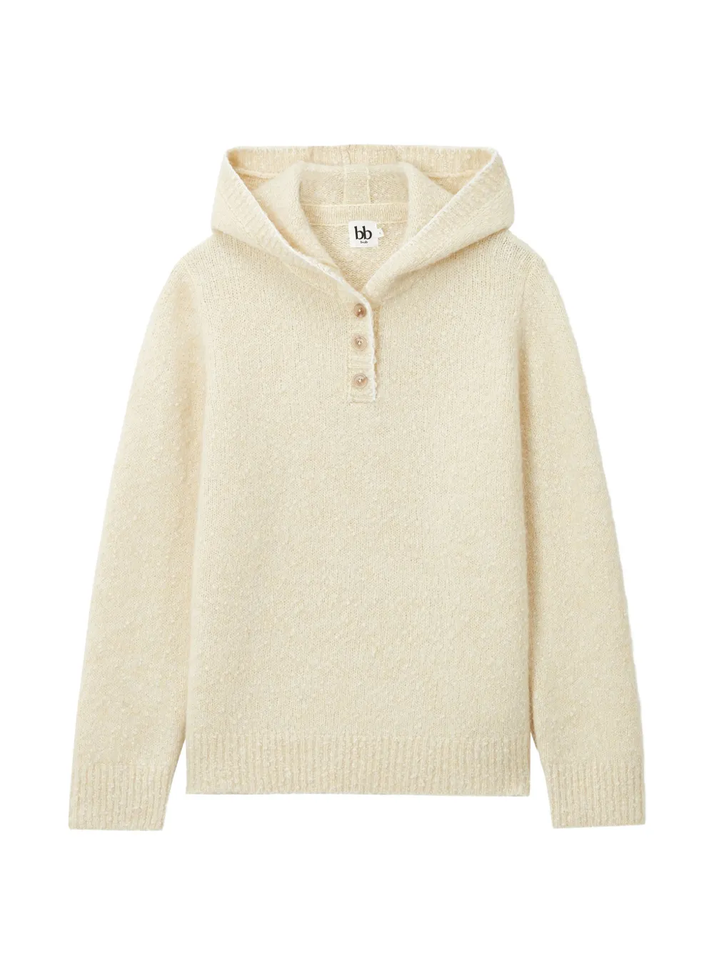B+ab button-up hooded sweater Beige