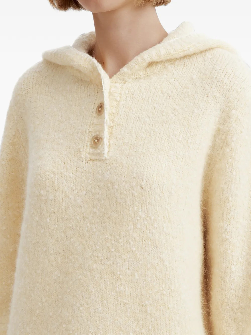 b+ab button-up hooded sweater Beige
