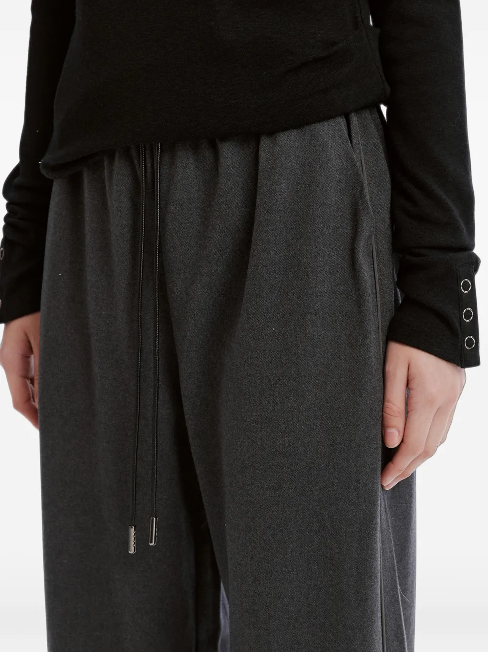 tout a coup drawstring-waist wide-leg track pants Grijs