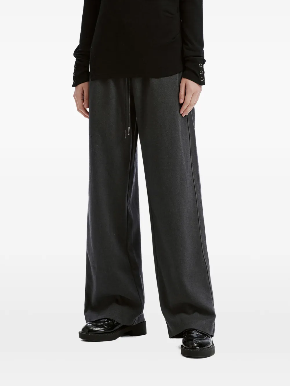 tout a coup drawstring-waist wide-leg track pants Grijs