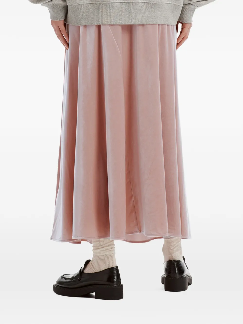 b+ab velvet-effect panelled maxi skirt Roze