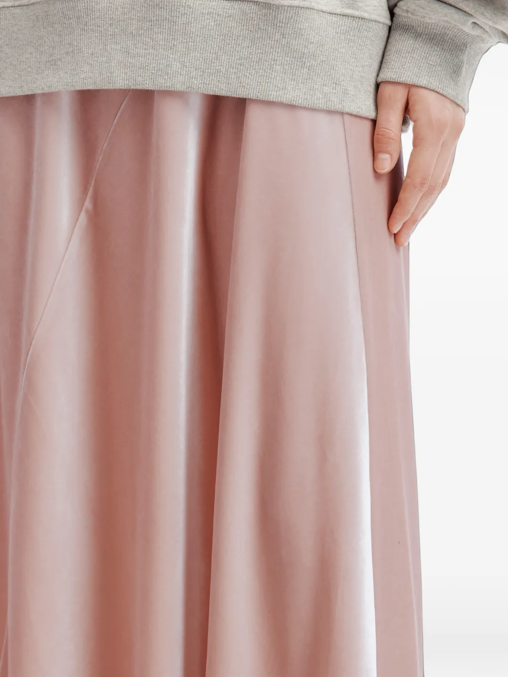 b+ab velvet-effect panelled maxi skirt Roze