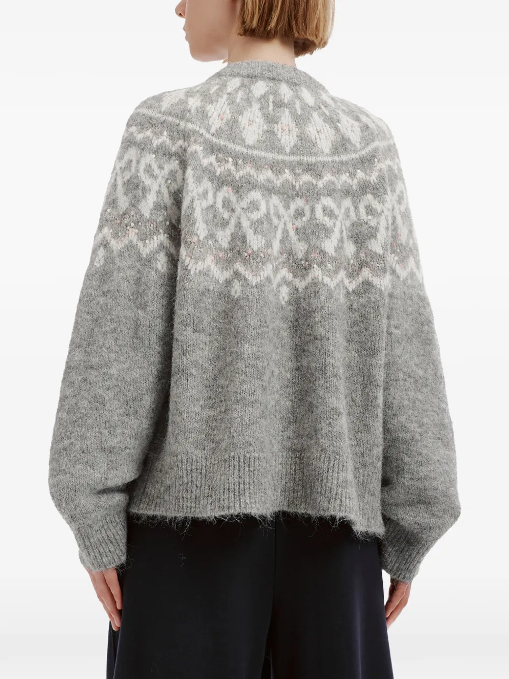 tout a coup bow-motif cardigan Grijs