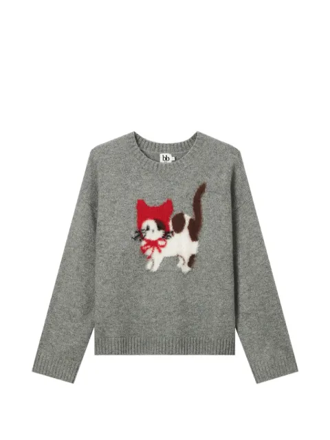 b+ab cat-intarsia drop-shoulder sweater