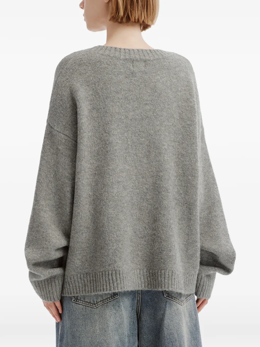b+ab cat-intarsia drop-shoulder sweater Grijs