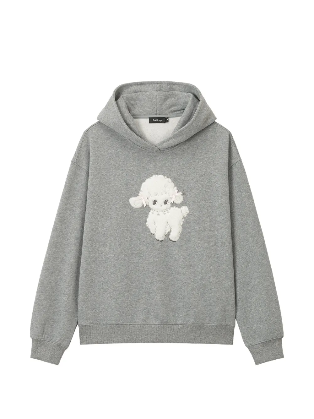 tout a coup embroidered-poodle hoodie - Grigio