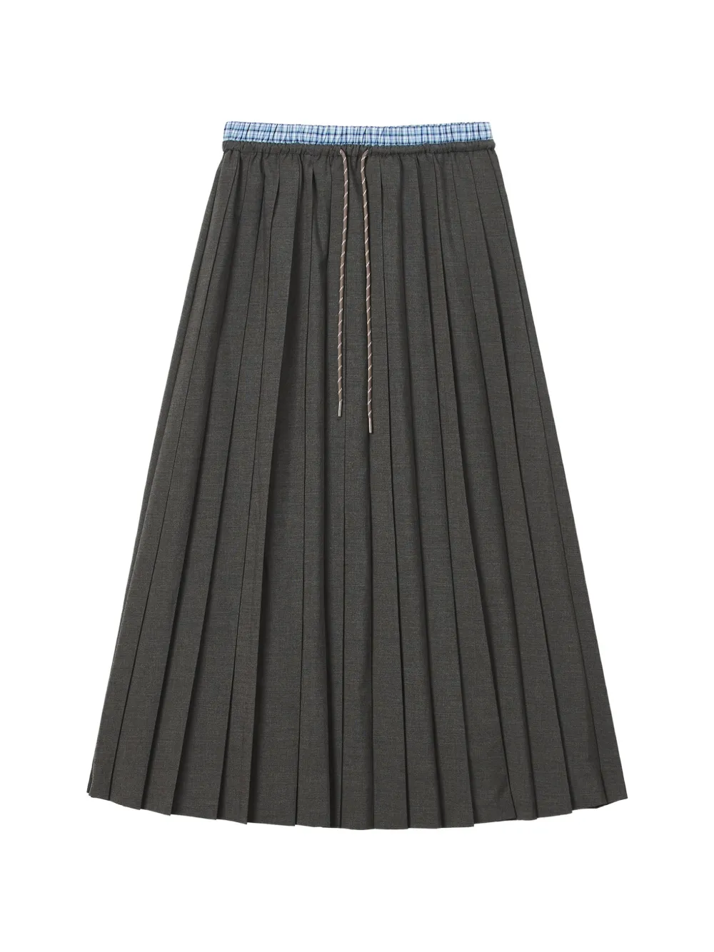 Tout a coup drawstring-waist pleated midi skirt Grijs