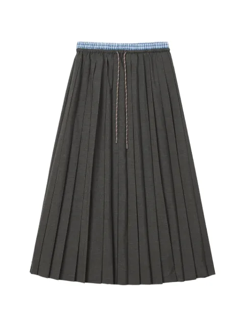 tout a coup drawstring-waist pleated midi skirt