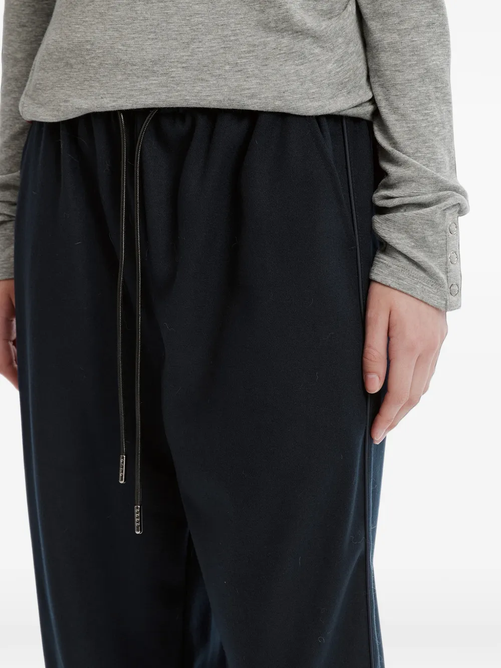 tout a coup drawstring-waistband wide-leg track pants Blauw