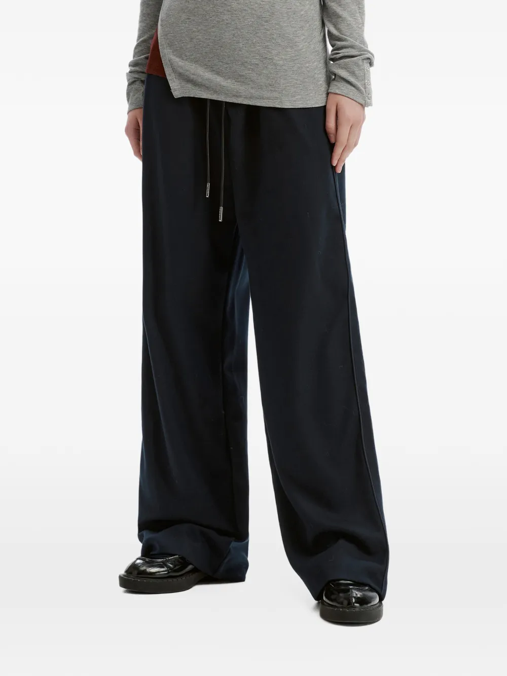 tout a coup drawstring-waistband wide-leg track pants Blauw