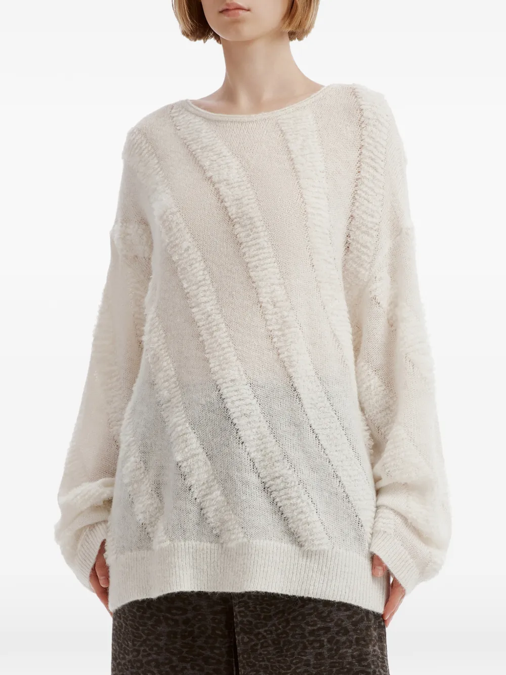 tout a coup boat-neck sweater Wit