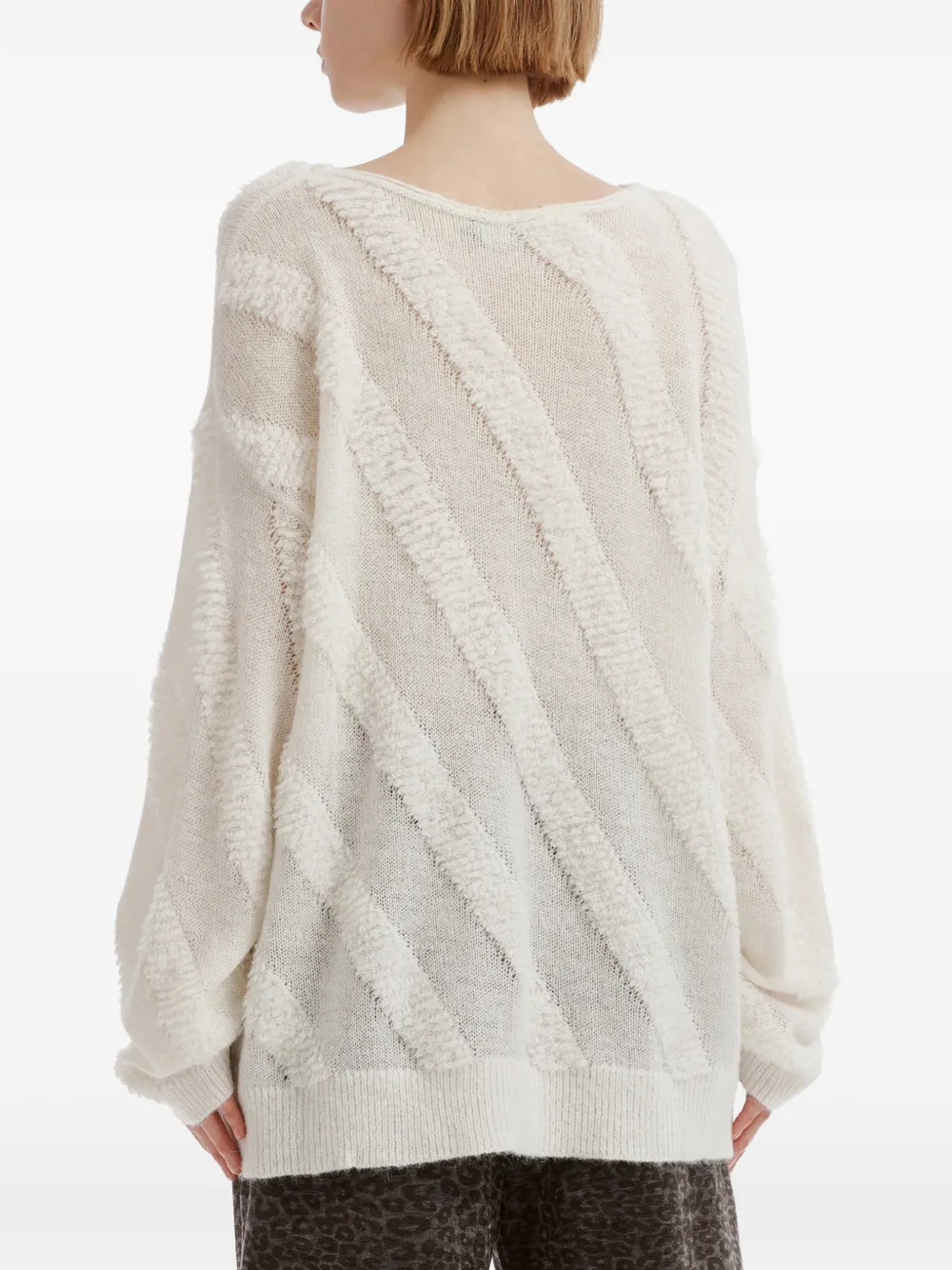 tout a coup boat-neck sweater Wit