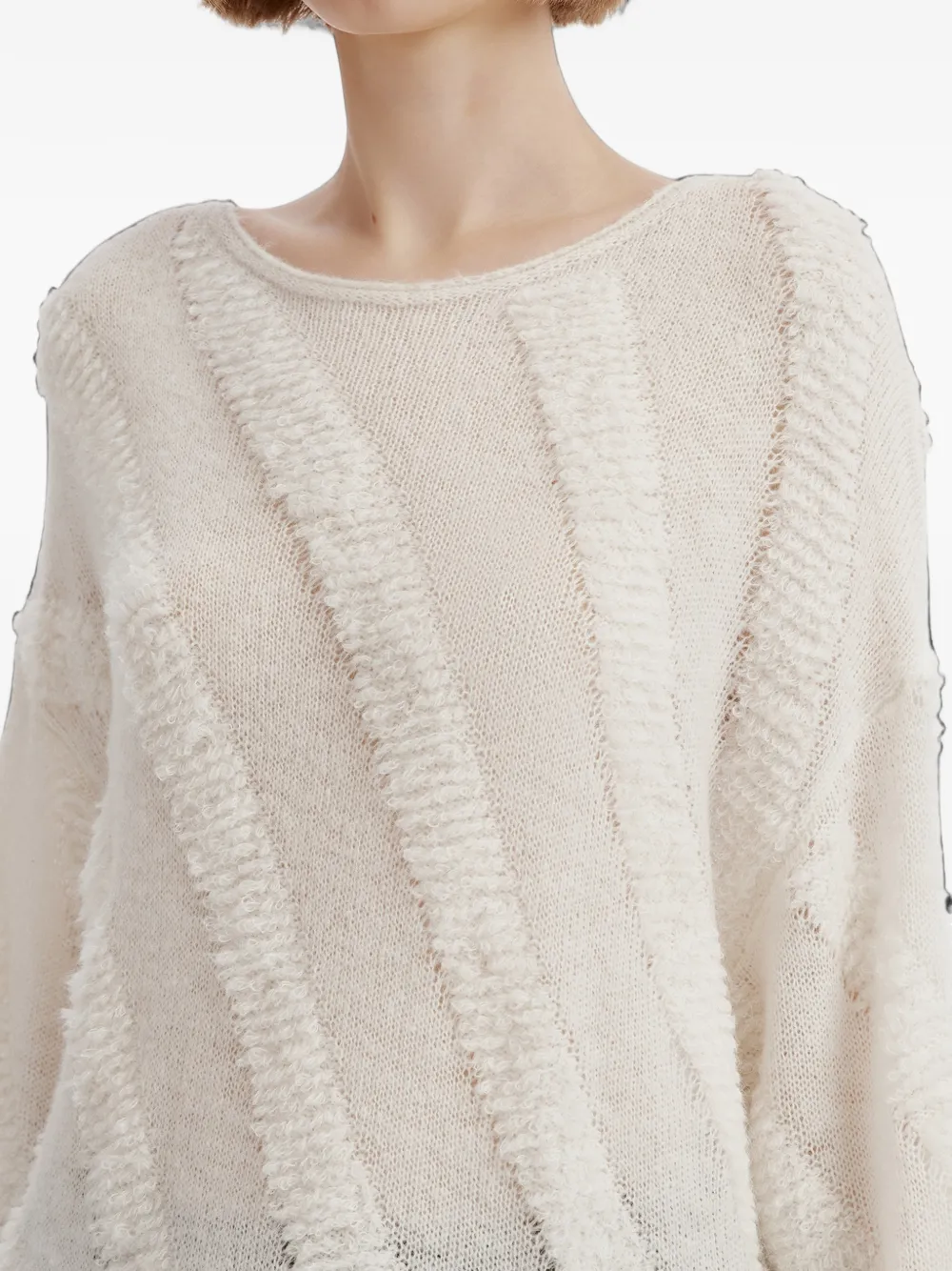 tout a coup boat-neck sweater Wit