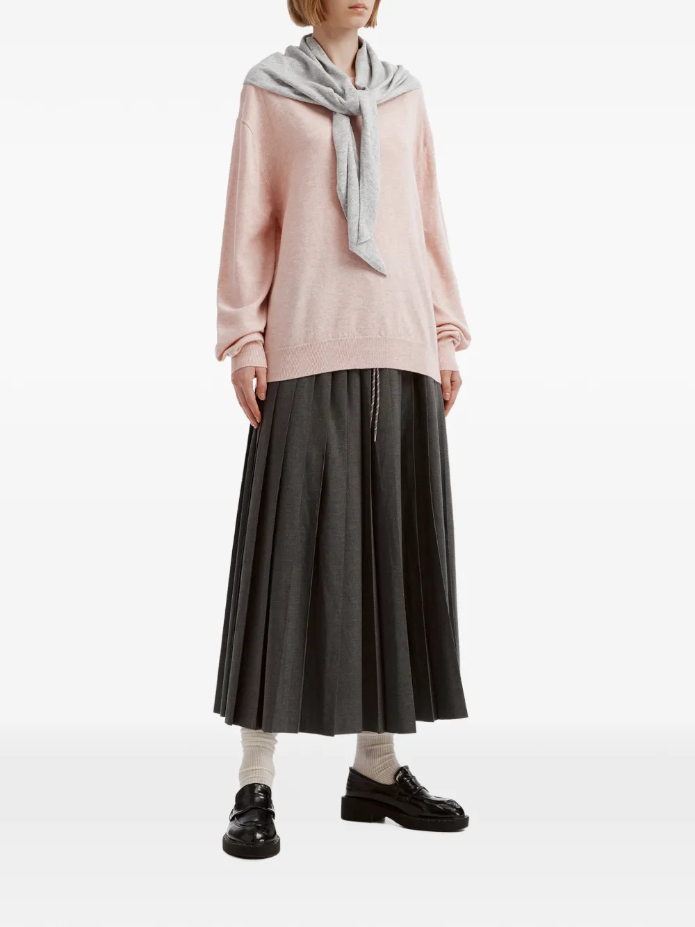 tout a coup scarf-detail crew-neck sweater Roze