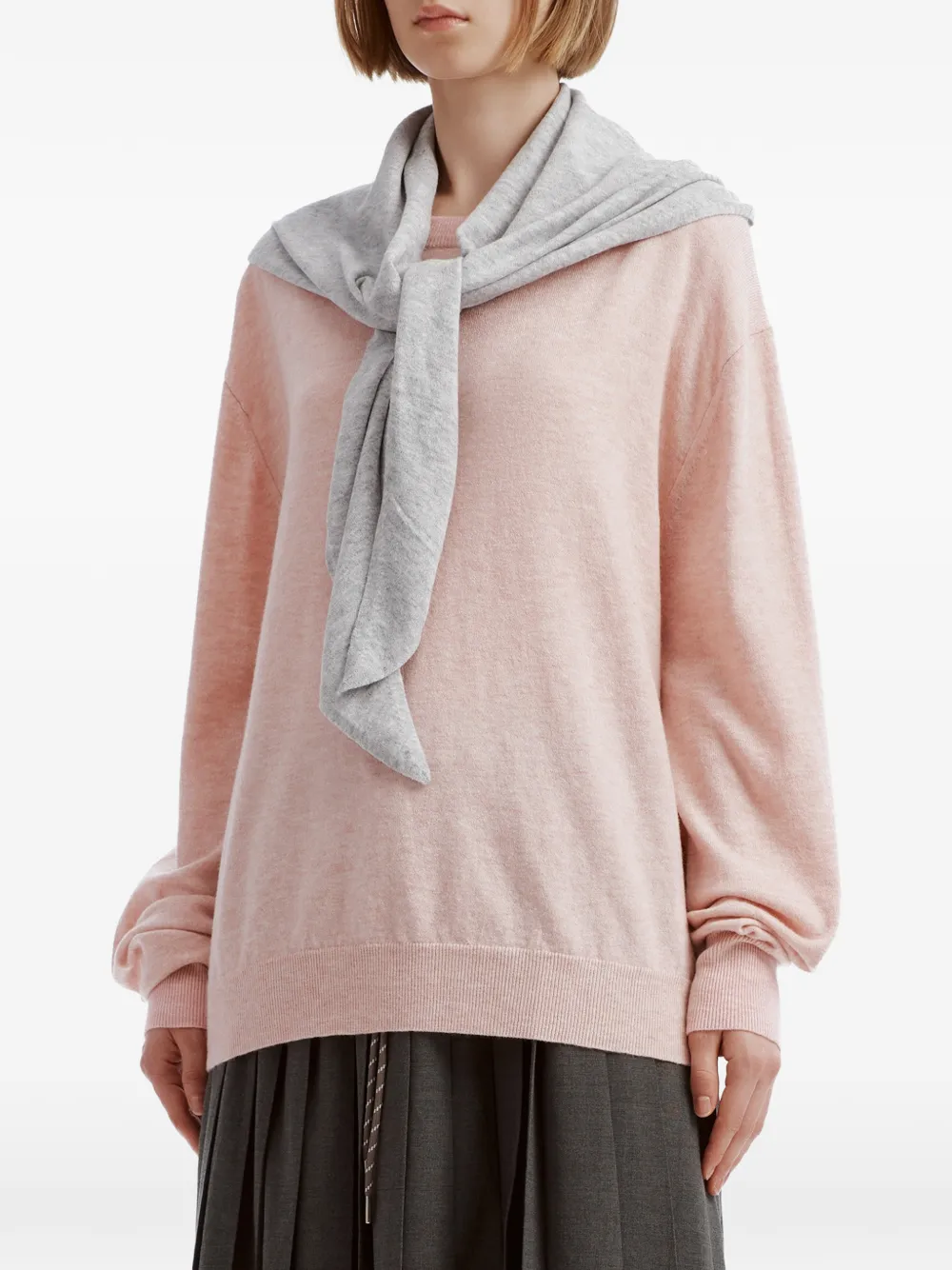 tout a coup scarf-detail crew-neck sweater Roze
