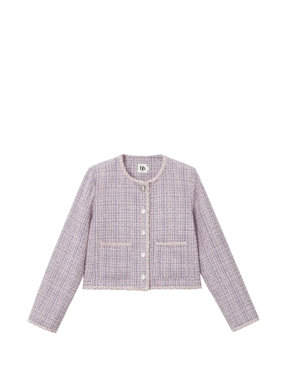 b+ab tweed-effect button-up jacket - Viola