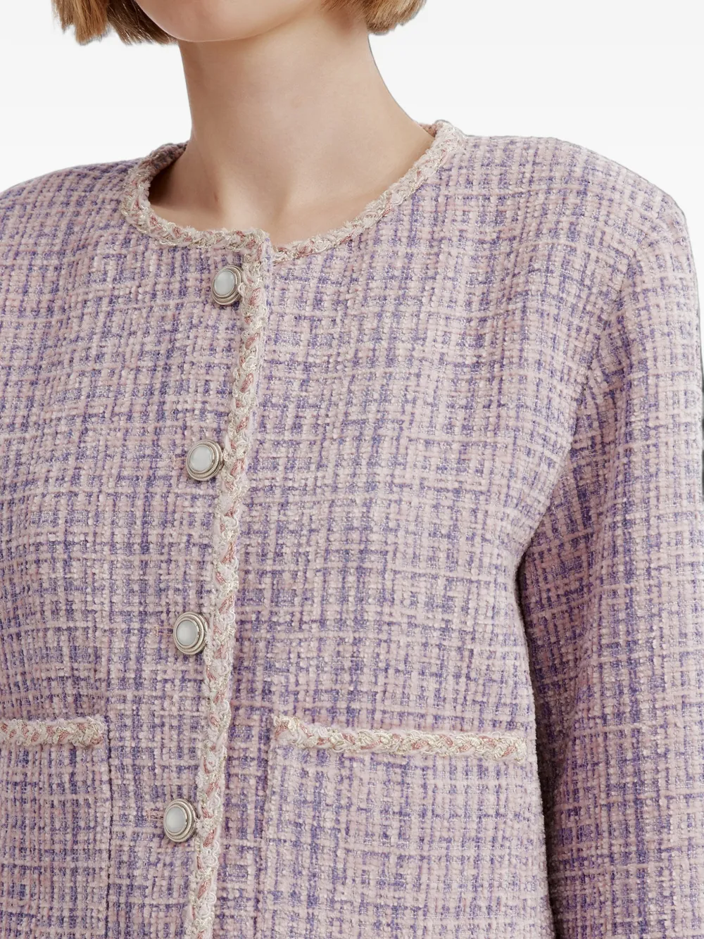 b+ab Button-up jack met tweed-effect Paars