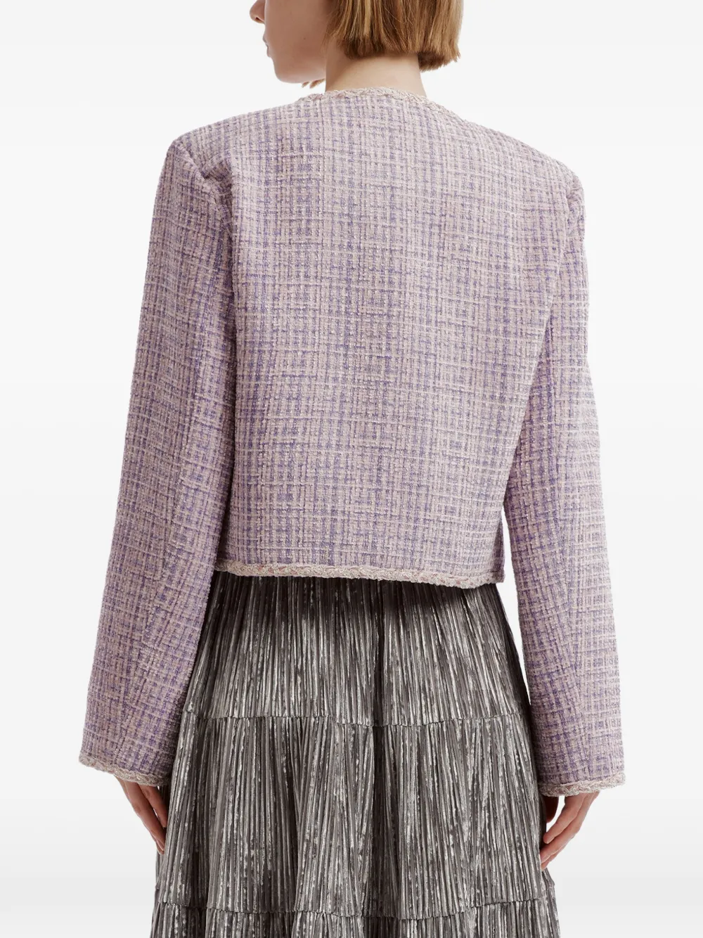 b+ab Button-up jack met tweed-effect Paars