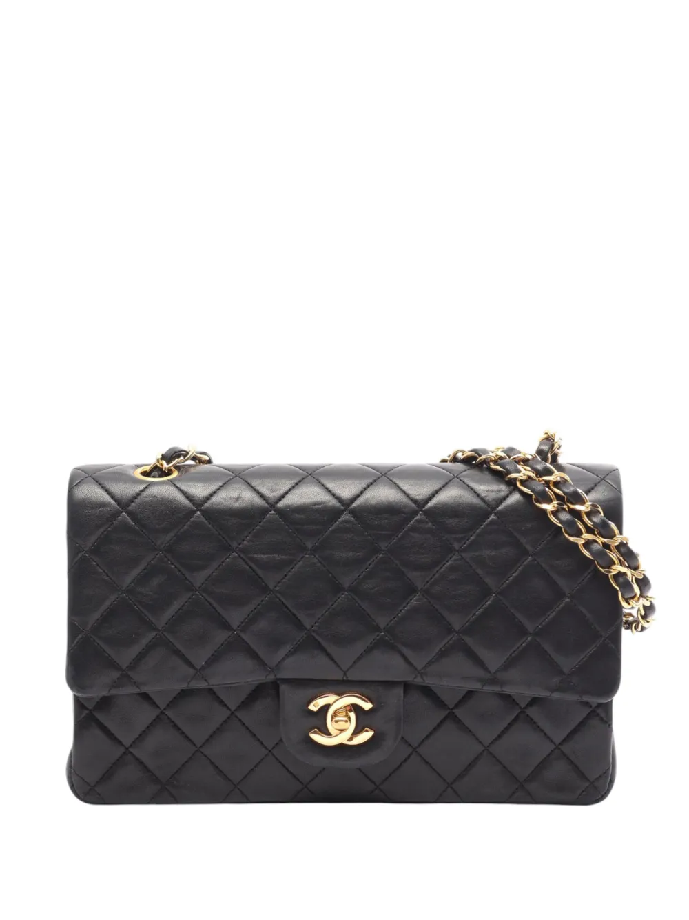 CHANEL Pre-Owned 1989-1991 Medium Classic Lambskin Double Flap shoulder bag - Black