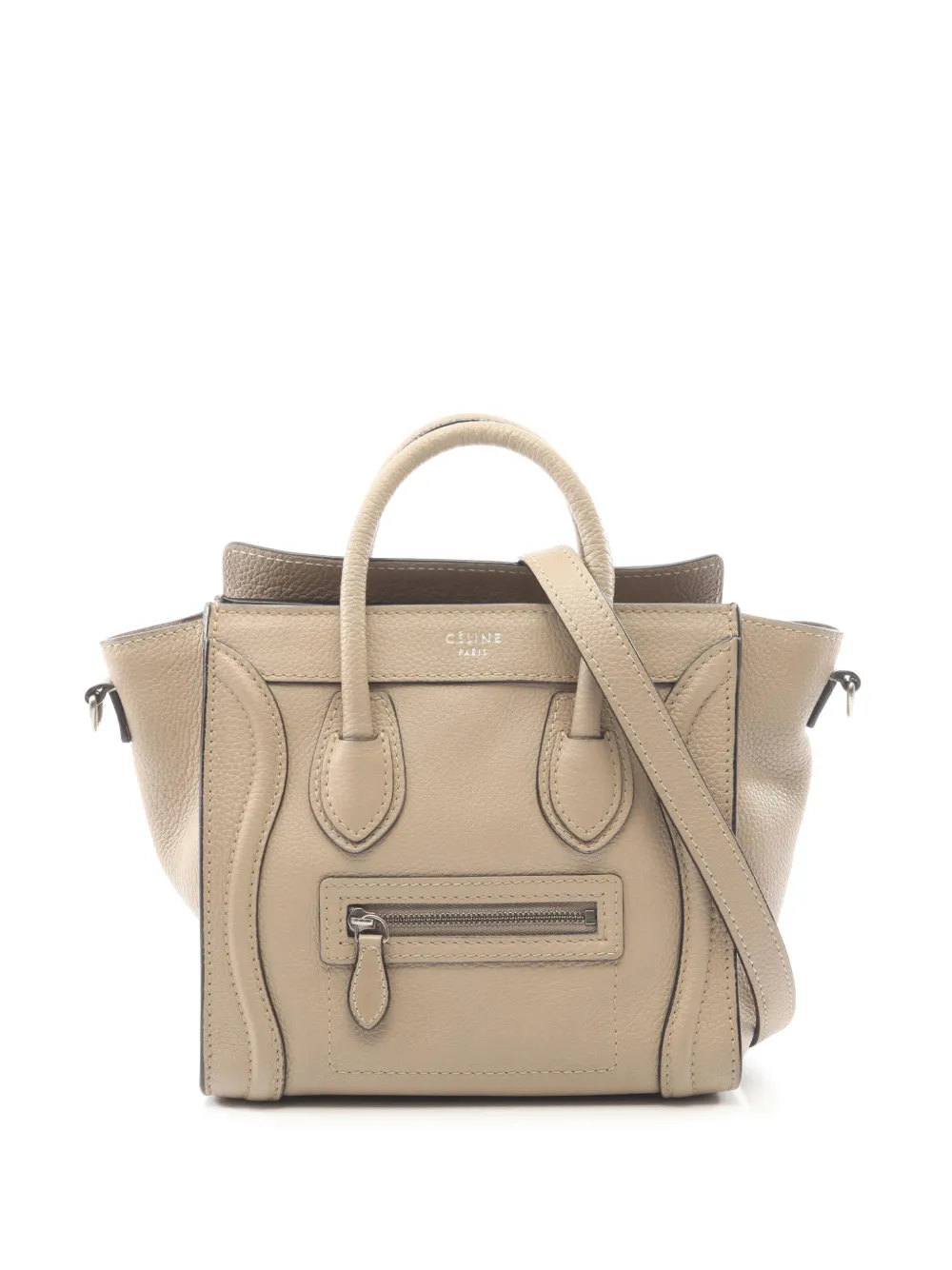 Celine Pre-Owned 2010-2026 Nano Leather Luggage Tote satchel - Nude
