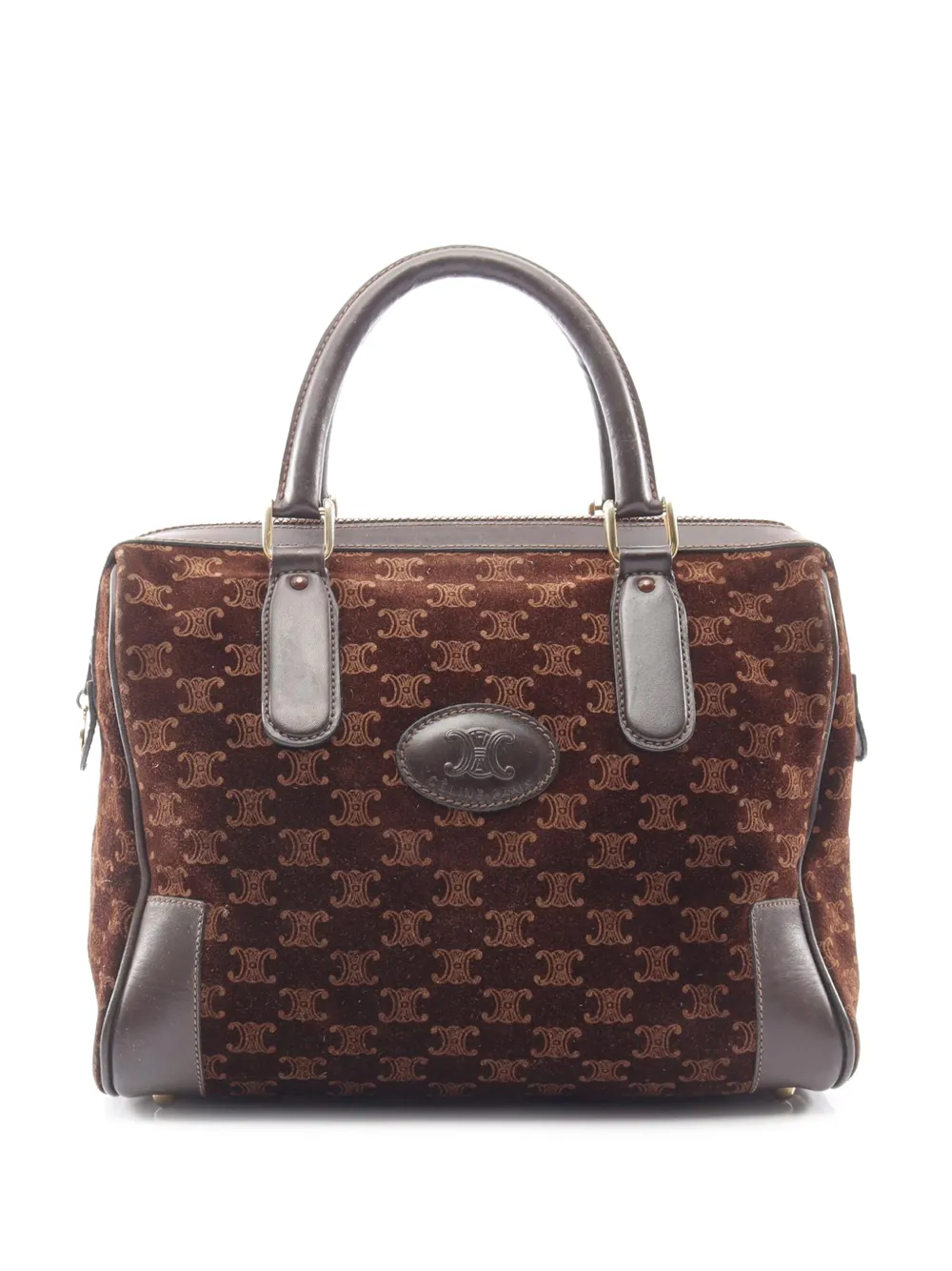 Celine Pre-Owned 20th Century Macadam Suede boston bag - Braun