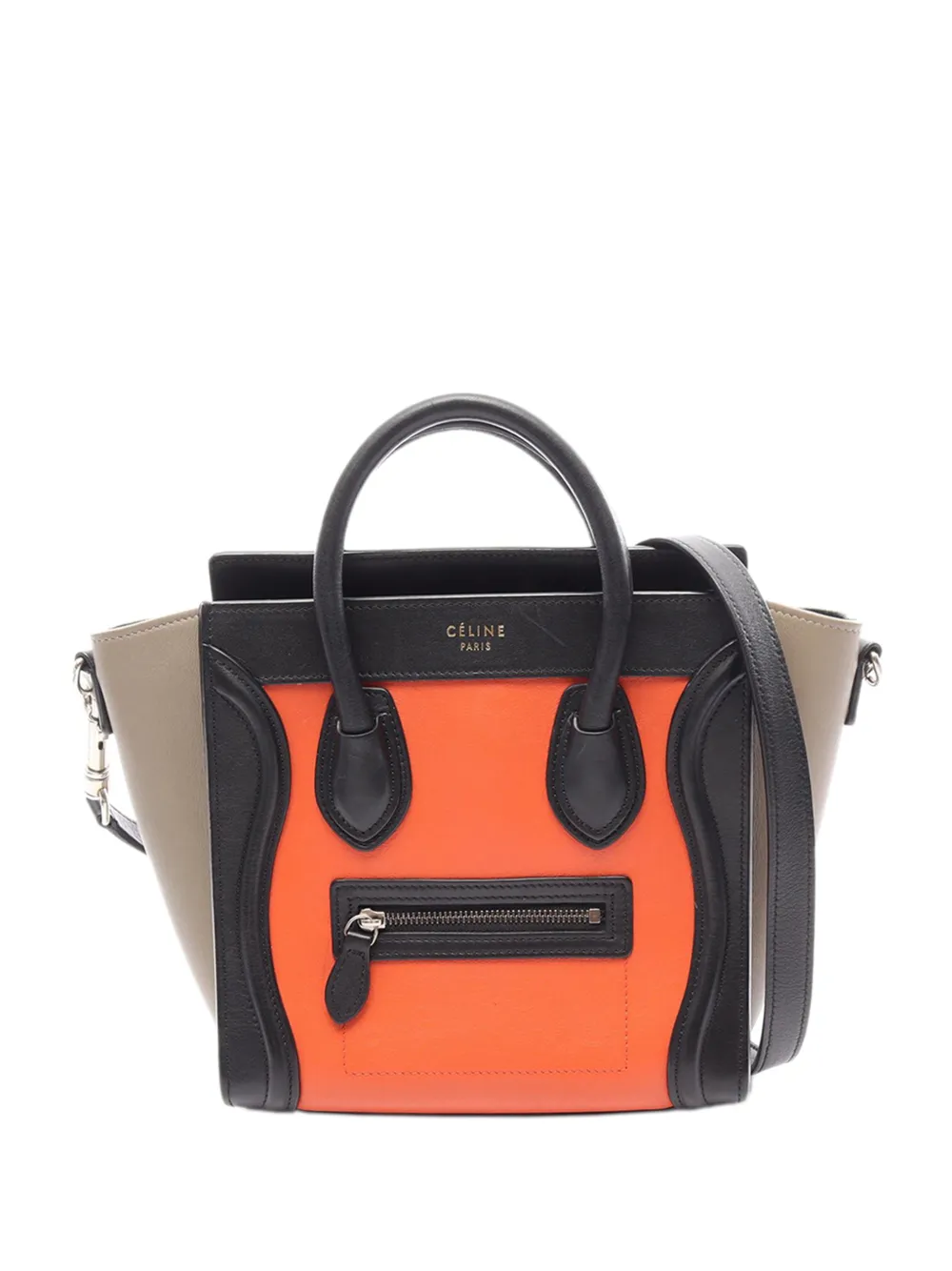 Celine Pre-Owned 2010-2026 Nano Tricolor Leather Luggage Tote satchel - Orange