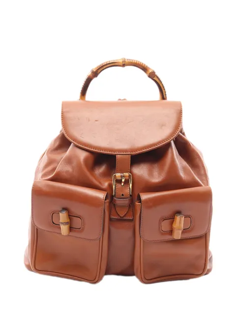 Gucci Pre-Owned 2000-2015 Large Calfskin Bamboo Drawstring backpack