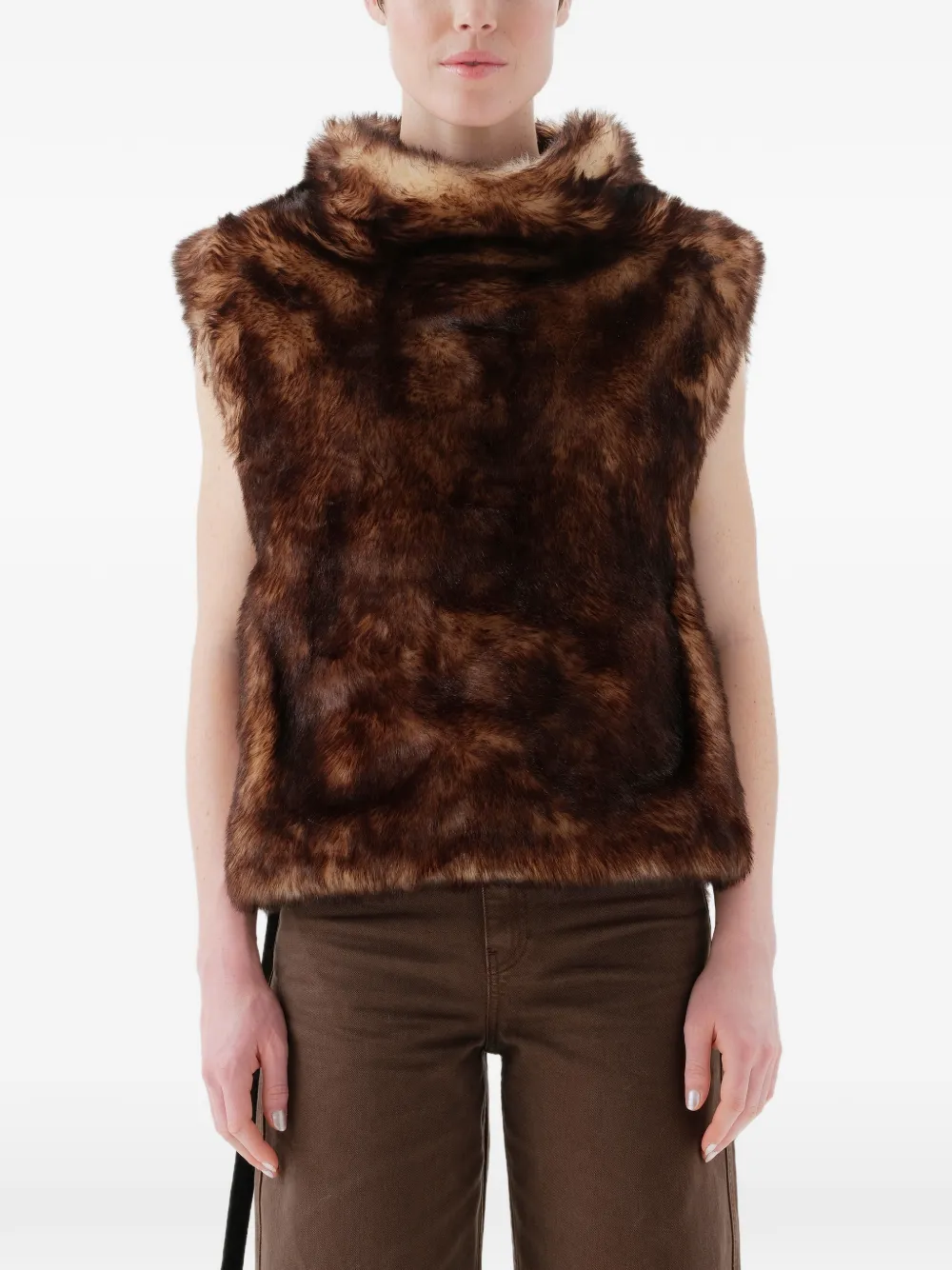 Unreal Fur Highlander faux-fur vest - Marrone