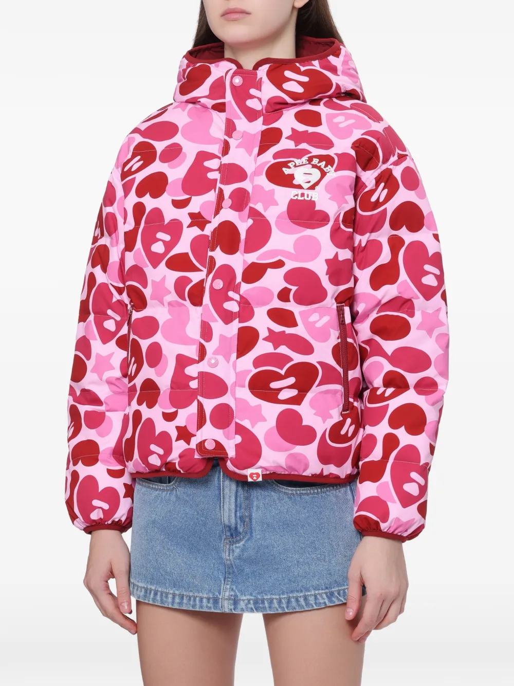 APEE™ by *A BATHING APE Donsjack met camouflageprint Roze