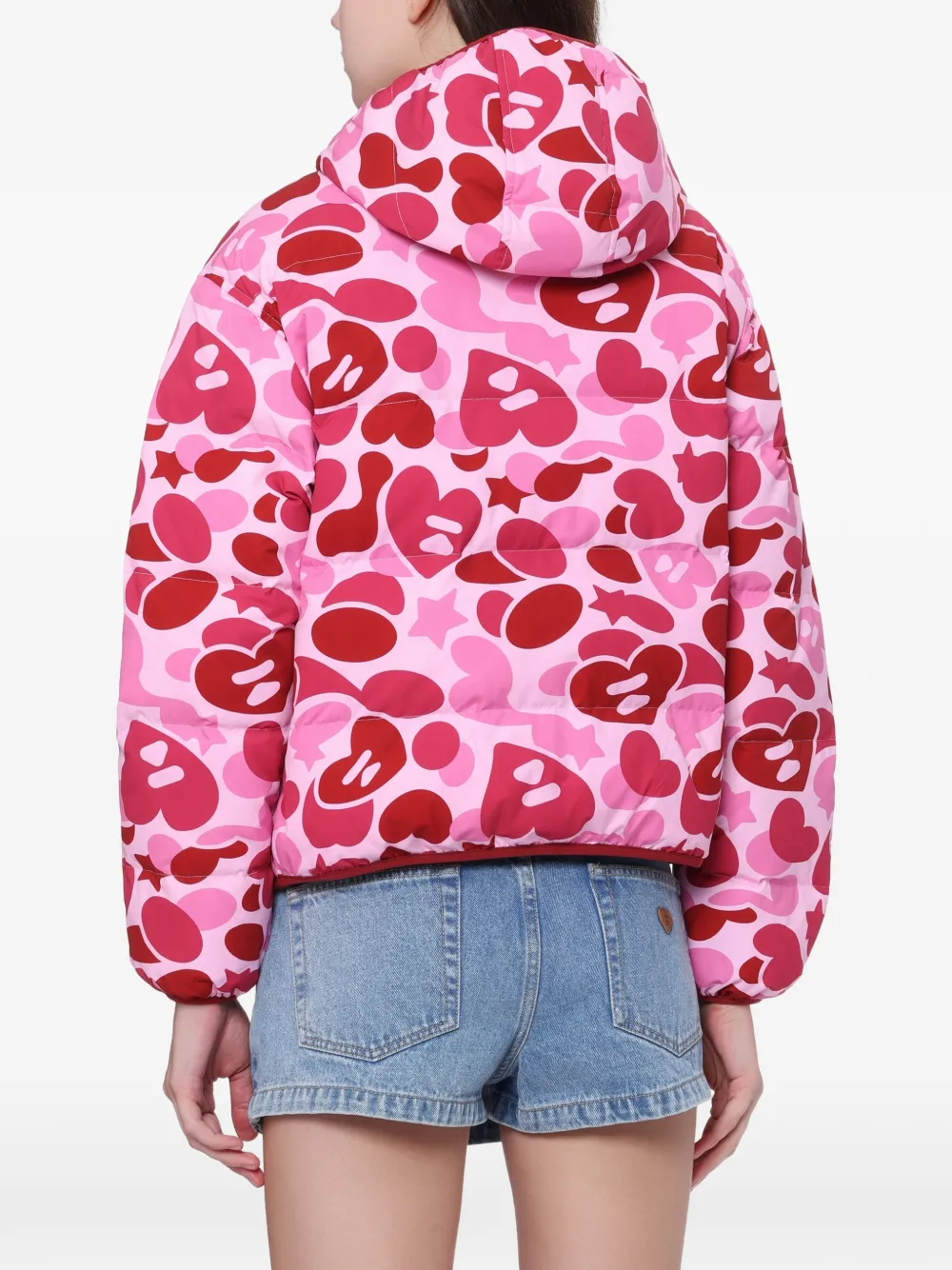 APEE™ by *A BATHING APE Donsjack met camouflageprint Roze