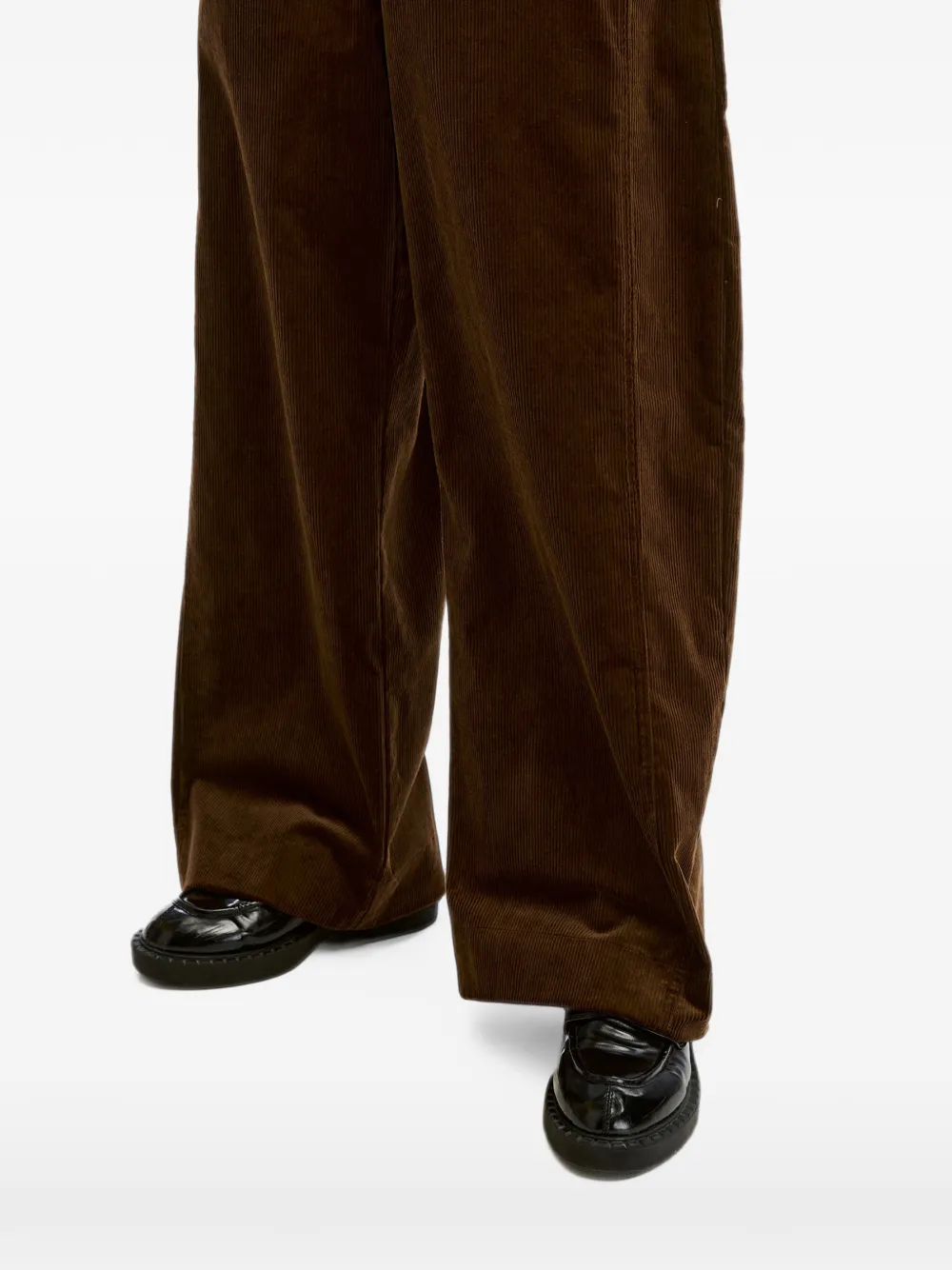 tout a coup Ribfluwelen broek met wijde pijpen Bruin