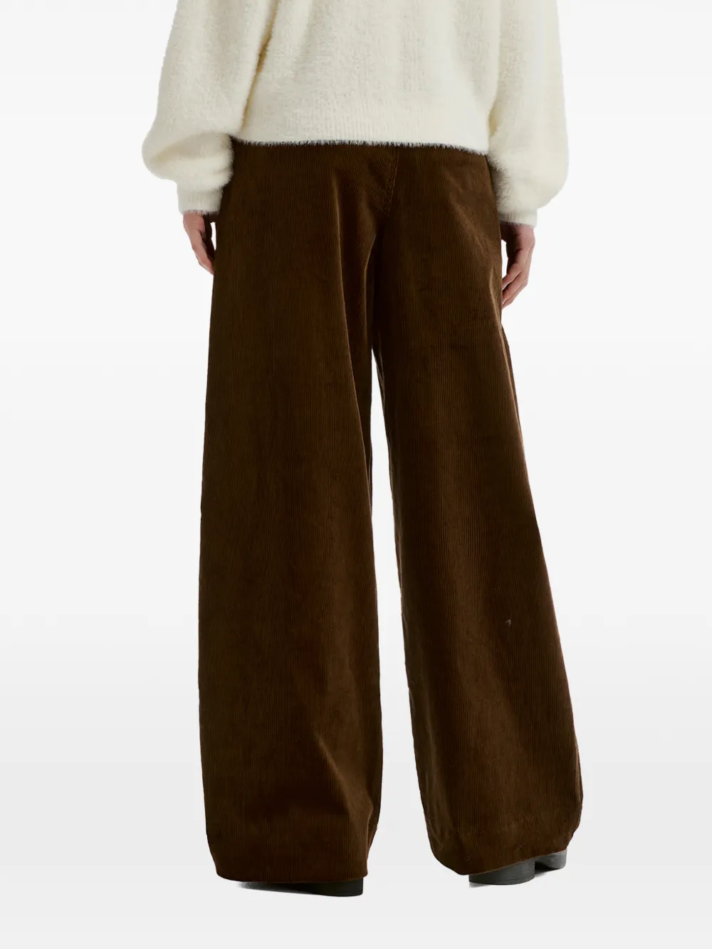 tout a coup Ribfluwelen broek met wijde pijpen Bruin