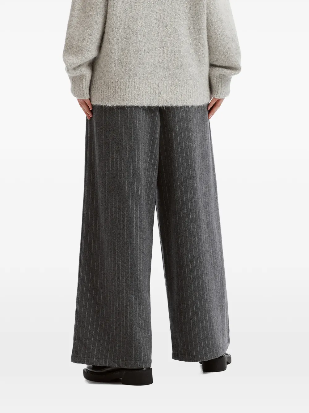 b+ab Broek met krijtstreep Grijs