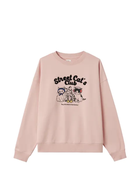 b+ab jersey con hombros caídos y estampado gráfico