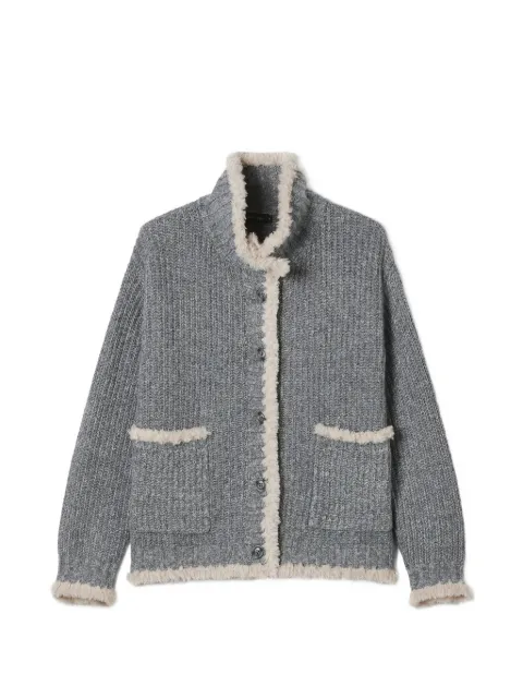 tout a coup faux-fur trim cardigan