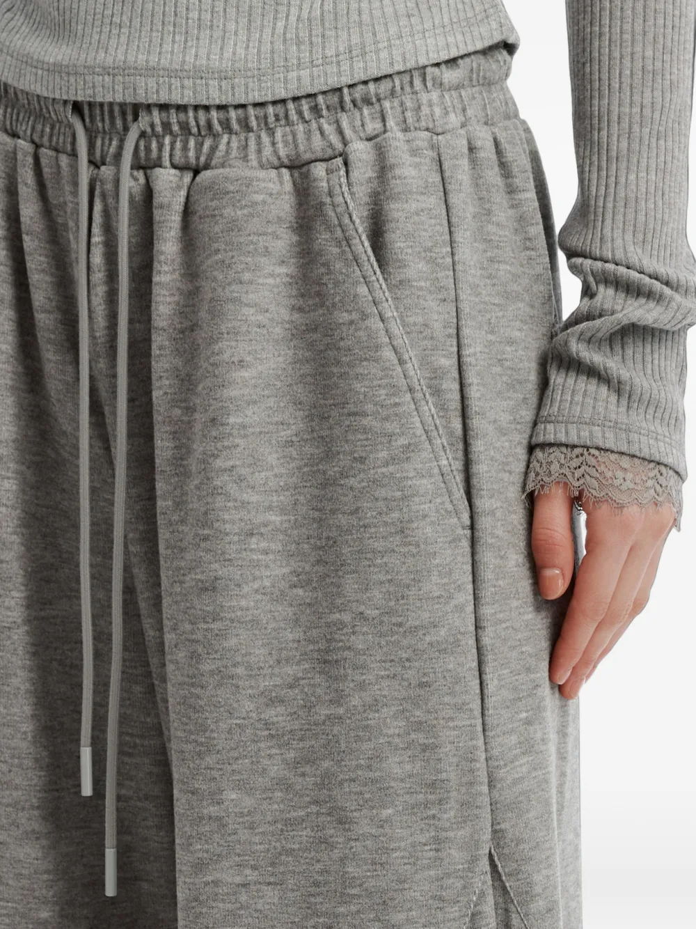 b+ab drawstring wide-leg track pants Grijs