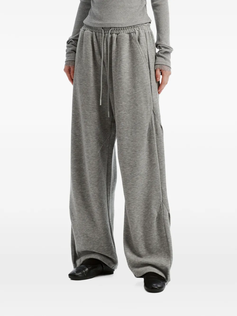 b+ab drawstring wide-leg track pants Grijs