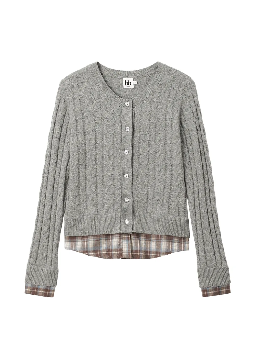 b+ab cable-knit layered cardigan - Grau