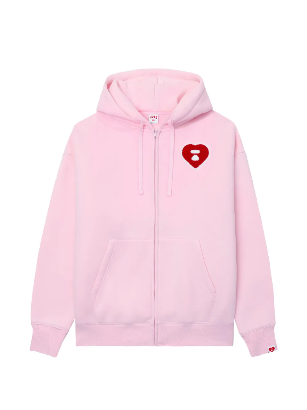 APEE™ by *A BATHING APE® Heart logo-patch zip-up hoodie - Rosa