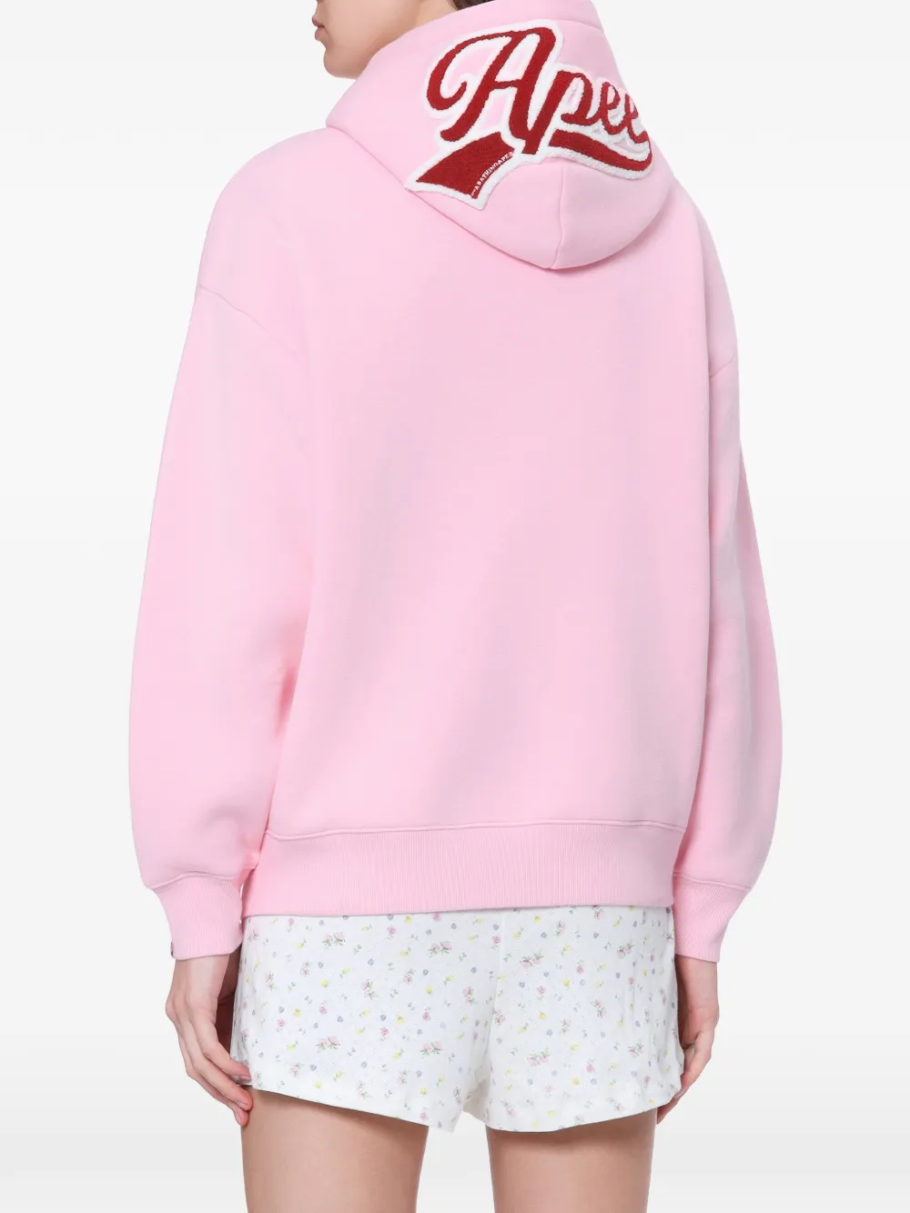 APEE™ by *A BATHING APE Heart logo-patch zip-up hoodie Roze