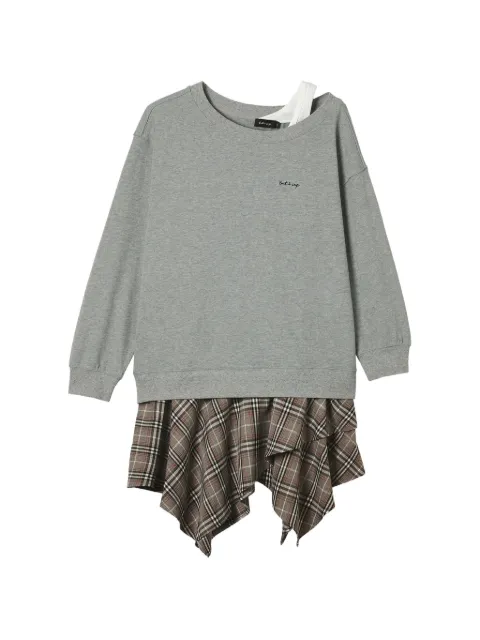 tout a coup layered-effect check-pattern midi dress