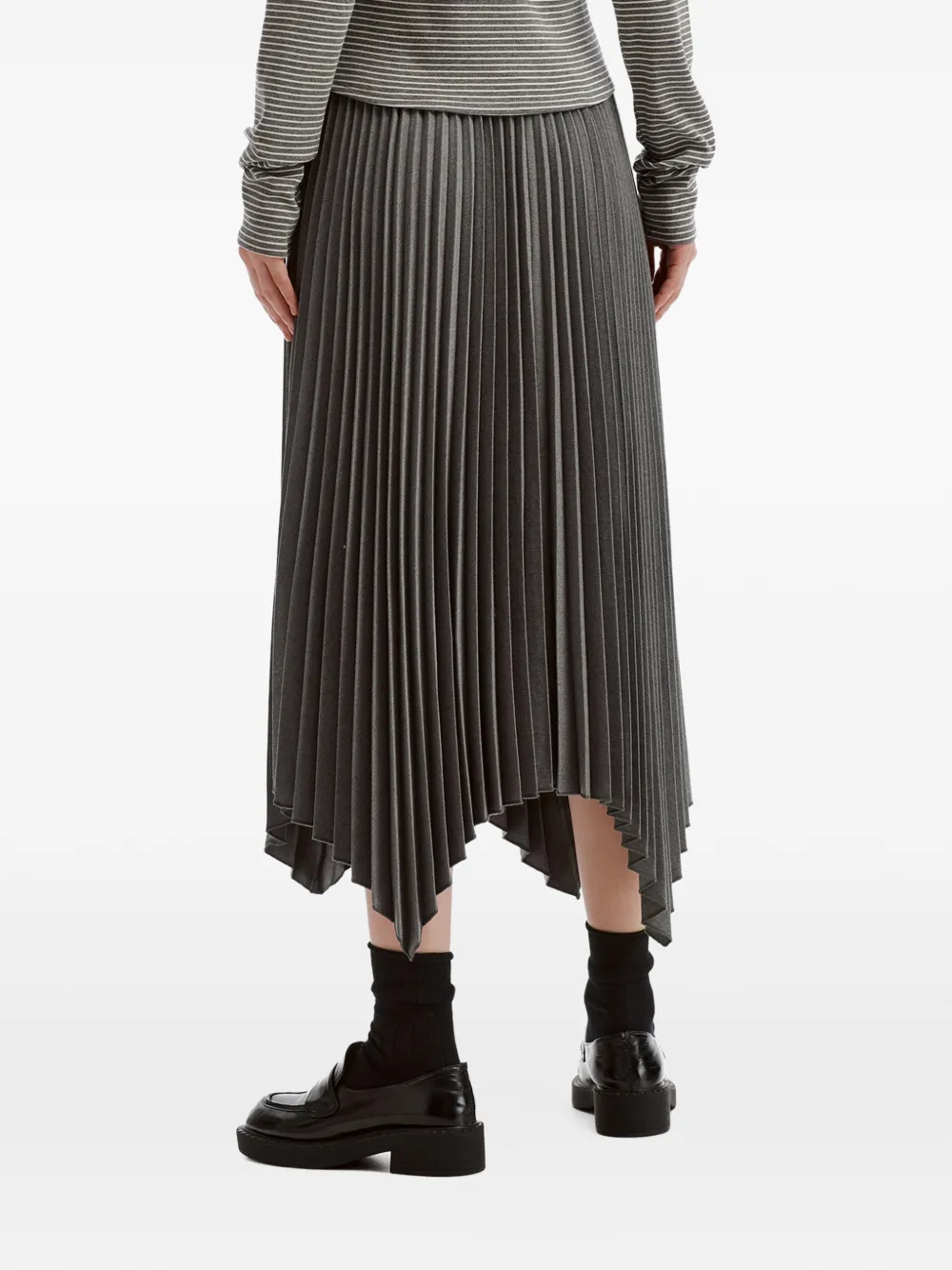 tout a coup pleated handkerchief-hem midi skirt Grijs