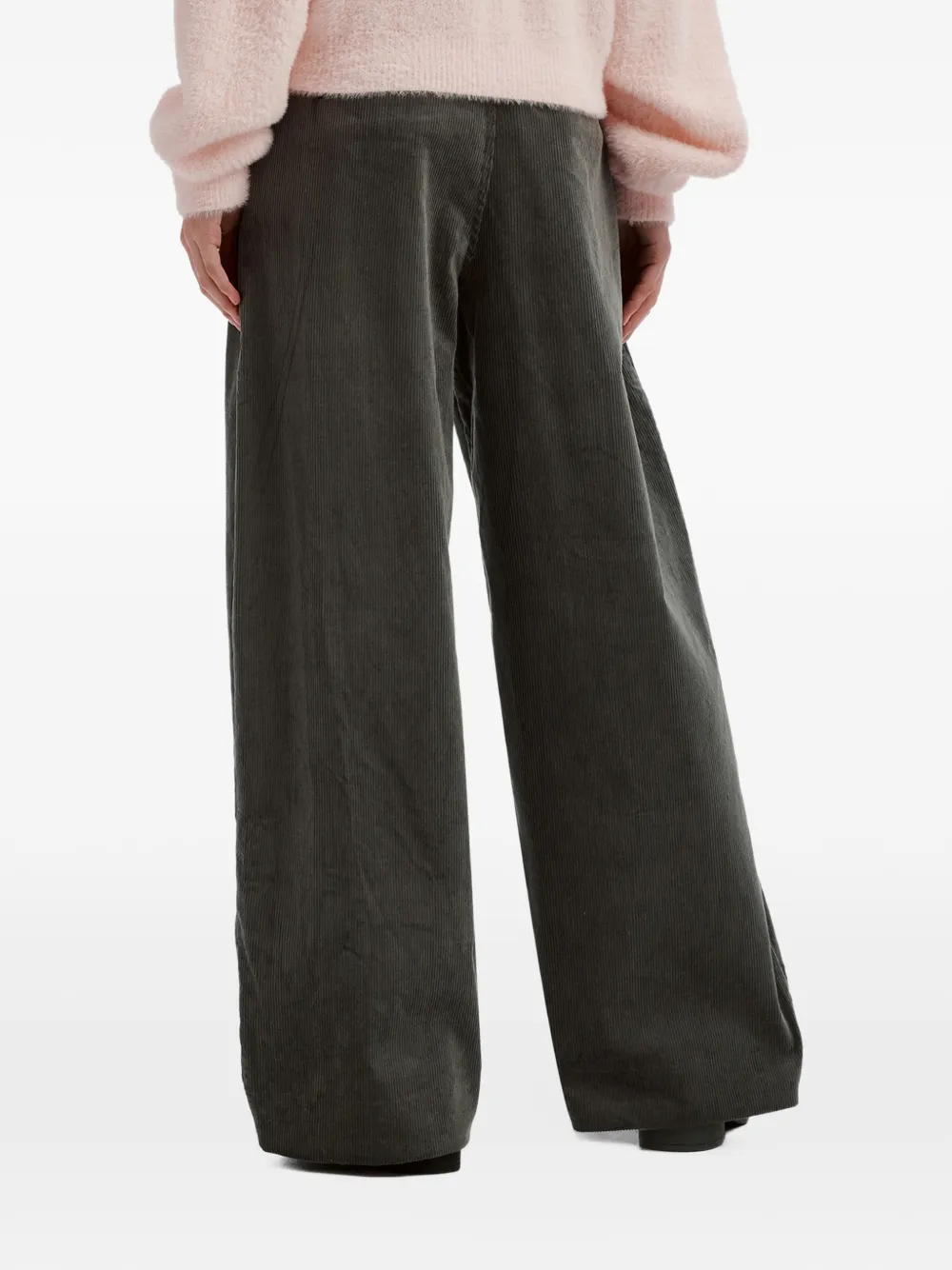 tout a coup Ribfluwelen broek met wijde pijpen Grijs
