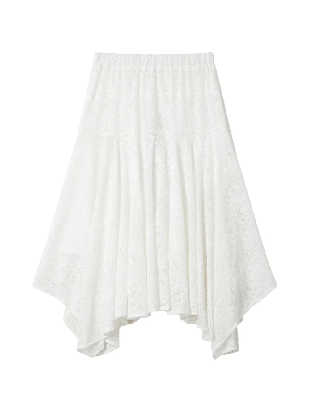 b+ab lace handkerchief-hem midi skirt Wit