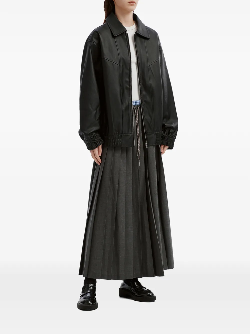 tout a coup panelled elasticated-trim jacket Zwart